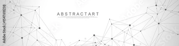 Fototapeta Global network connection concept. Big data visualization. Social network communication in the global computer networks. Internet technology. Business. Science. Vector illustration