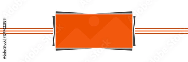 Fototapeta Abstract Orange Landscape Placeholder on Transparent Background for Web Design Layout, PNG Cut-out
