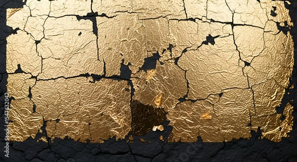 Fototapeta Shiny metallic foil crumpled texture in deep blue, high contrast and dramatic lighting, abstract background
