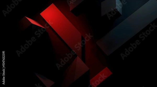 Obraz Abstract cubic minimalist background with sharp geometric blocks