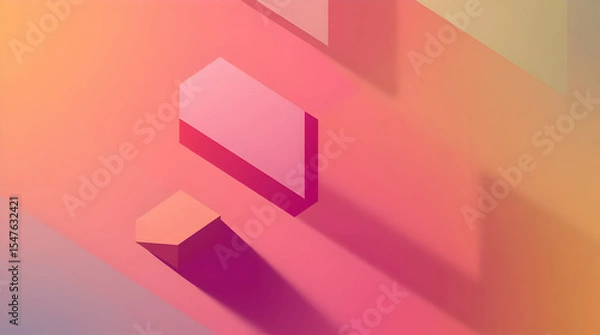 Obraz Abstract cubic minimalist background with sharp geometric blocks