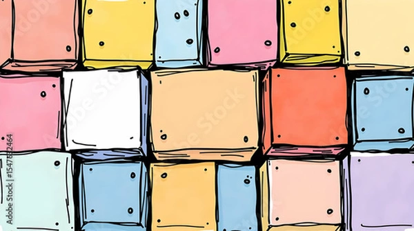 Obraz Abstract cubic minimalist background with sharp geometric blocks