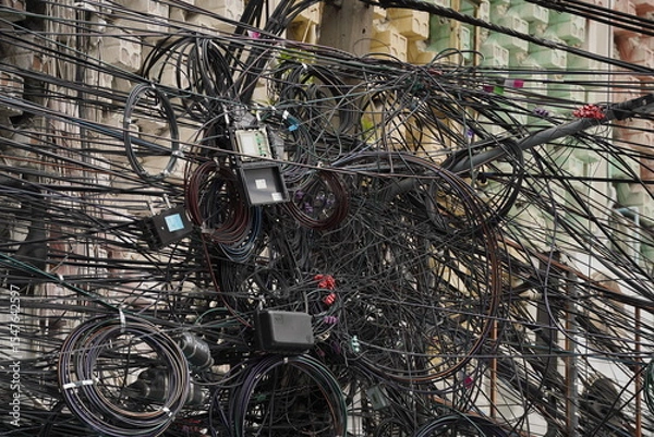 Obraz random electrical cables