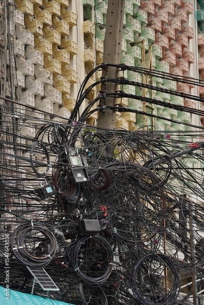 Obraz random electrical cables