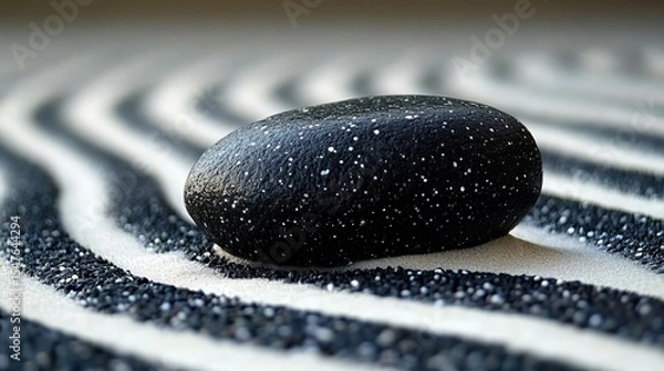 Obraz Black stone on a zen garden
