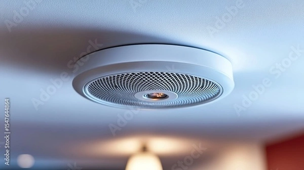 Obraz Ceiling fan, light, white, circular, modern, interior