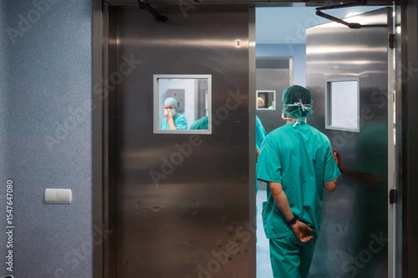Fototapeta Surgeon entering the operating room