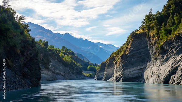 Obraz The tranquil yet powerful Shotover River viewed from the famous Shotover Jet midjourney