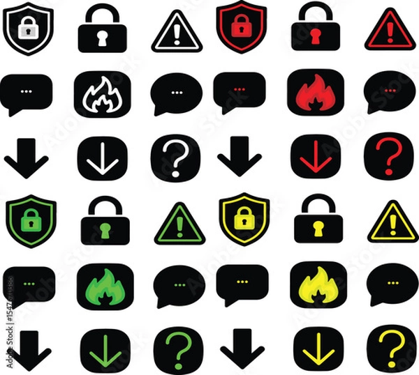 Fototapeta Internet Security and Privacy Icons
