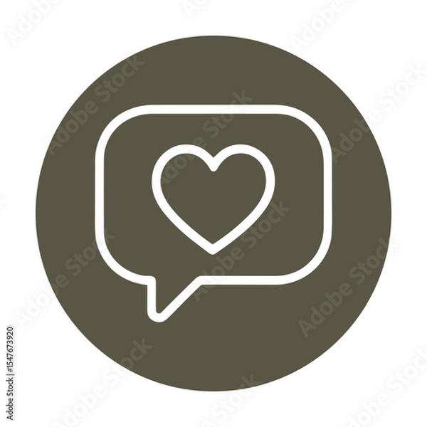 Fototapeta Thoughtful communication of affection symbol. Icon symbol illustration