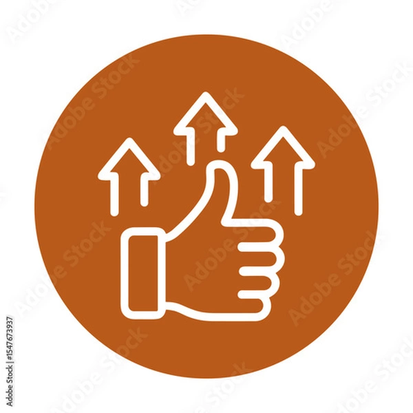 Fototapeta Thumbs up boost within a circle. Icon symbol illustration