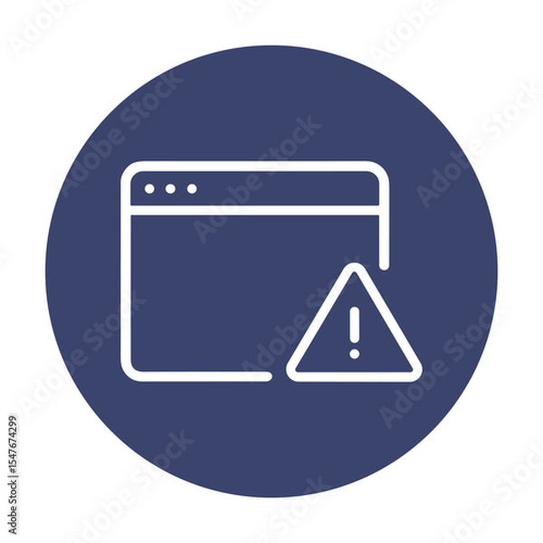 Fototapeta Website warning alerts user of issue. Icon symbol illustration