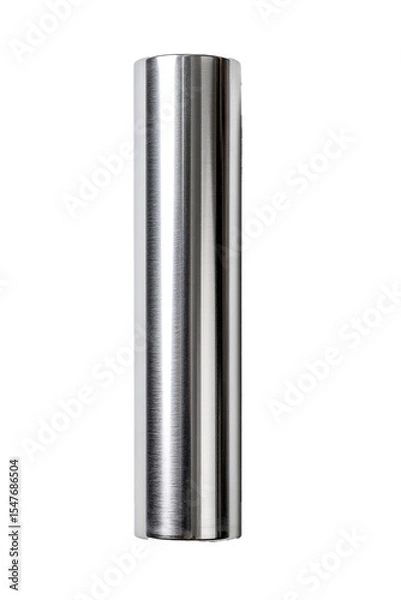 Obraz A Silver Metal Rolling Pin Centered On A