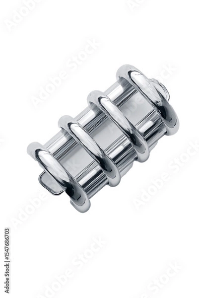 Obraz A Silver Plastic Hair Roller Clip Single Centered