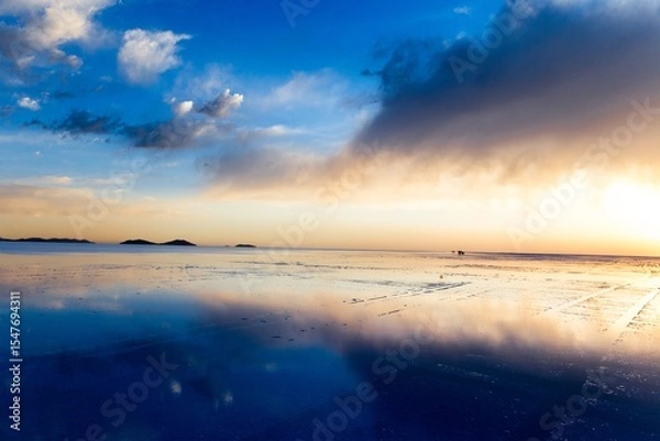 Obraz ウユニ塩湖の日没