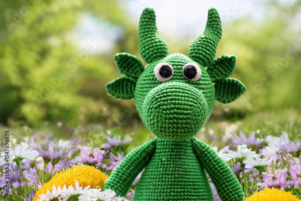 Obraz Generated image, grüne Wolldrache
aussen