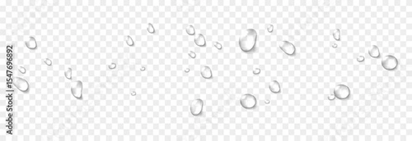 Obraz Vector water drops. Drops png, condensation on the window, on the surface. Realistic drops on an isolated transparent background.