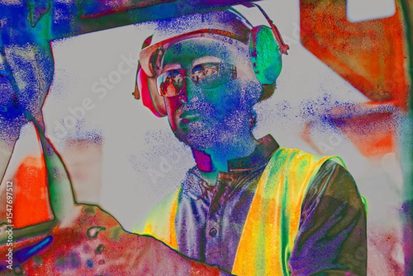 Obraz Arbeiter mit Helm