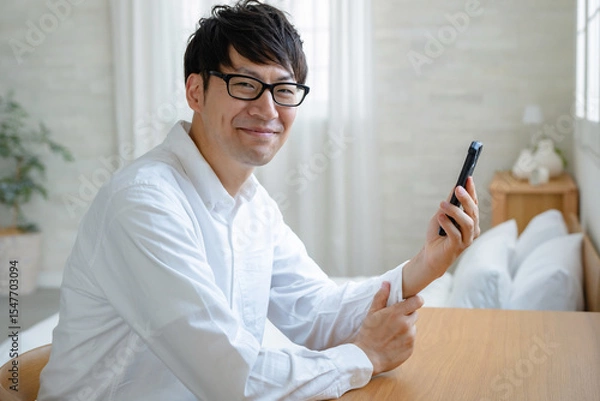 Fototapeta スマホを操作する男性