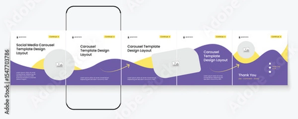 Fototapeta LinkedIn carousel post, social media Instagram carousel post, modern and editable business carousel template design