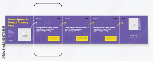 Fototapeta LinkedIn carousel post, social media Instagram carousel post, modern and editable business carousel template design