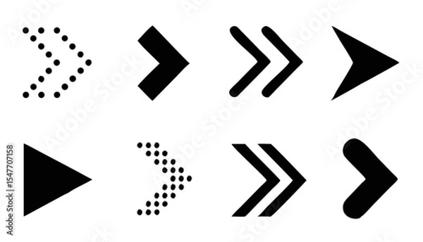 Fototapeta Different arrow collection. Vector illustration