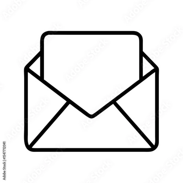Obraz Simple vector drawing of an opened envelope with paper inside
