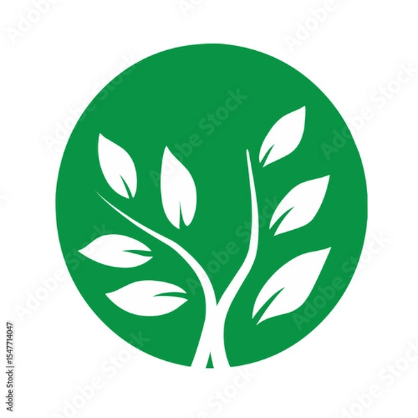 Obraz Leaf symbol vector icon illustration