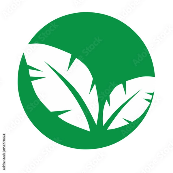 Obraz Leaf symbol vector icon illustration