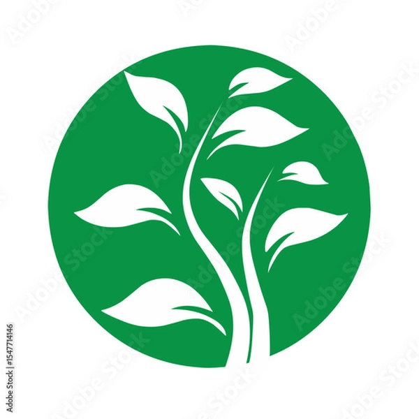 Obraz Leaf symbol vector icon illustration