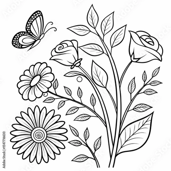 Fototapeta seamless pattern with flowers