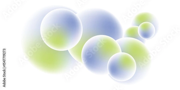Fototapeta Abstract green blue gradient bubbles background