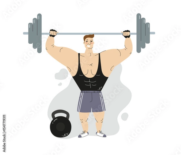 Fototapeta Bodybuilder man and fitness. Strength training routines in the gym. Personal Training. Strength training routines in the gym