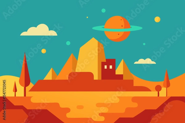 Fototapeta vector illustration of an ancient building