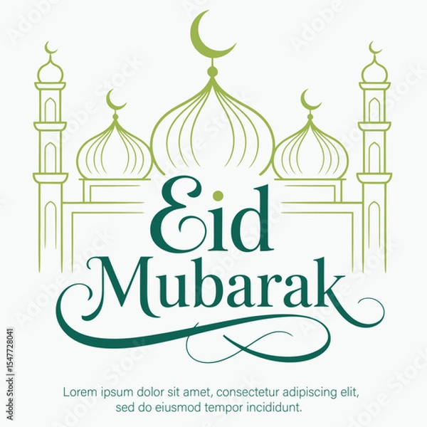 Fototapeta eid mubarak greeting card vector