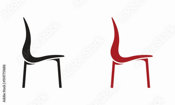 Obraz Vector black and red chair design.