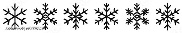 Fototapeta Snowflake different icons. Vector illustrator