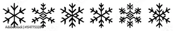 Fototapeta Snowflake different icons. Vector illustrator