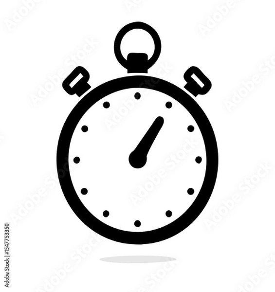 Fototapeta Stopwatch icon with shadow. Vector illustration