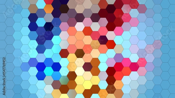Fototapeta 4K abstract geometric background with a hexagonal mosaic pattern.
