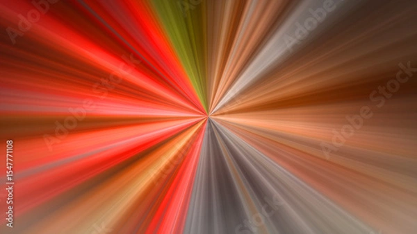 Fototapeta 4K abstract digital art featuring a radial blur effect with a central point of focus, radiating outwards. Dynamic picture with motion and speed effect.
