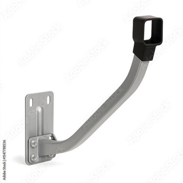 Fototapeta Satellite dish arm with mounting bracket, isolated on flat white background. Ideal for technical catalogs, equipment guides, or repair service visuals.
