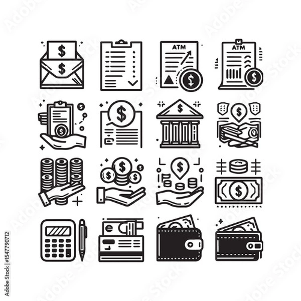 Fototapeta Comprehensive Target Icons Collection Featuring Aim, Goal Setting, Business Success, Accuracy, Purpose Direction, Arrow Hitting Center, Strategic Focus, and Challenge Achievement Symbols in Vector For