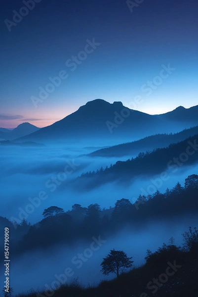 Obraz mountain landscape with fog
