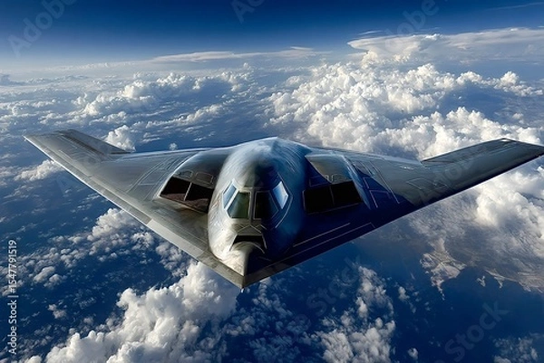 Obraz Northrop grumman b 2 spirit stealth bomber flying over clouds