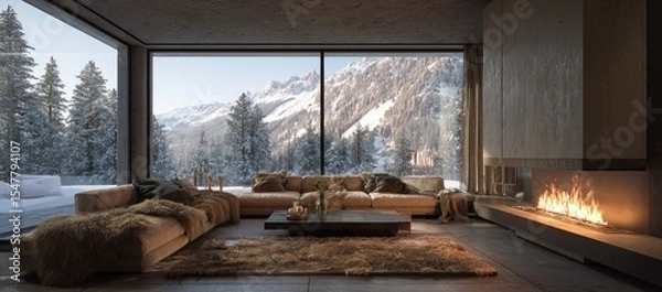 Obraz Mountain View Living Room (1)