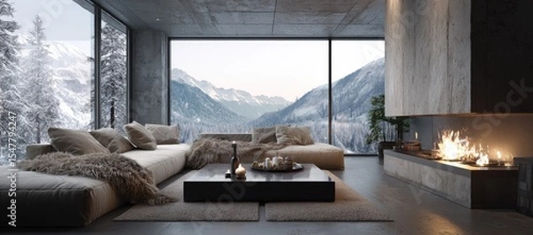 Obraz Modern Mountain Living Room