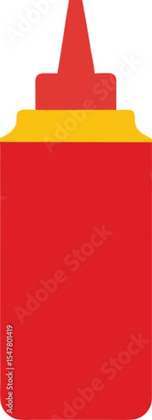 Obraz Flat Style Ketchup Bottle Back Vector Art