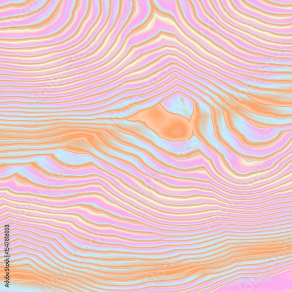 Fototapeta Pastel Topographic Wavy Lines in Peach and Pink for Feminine and Soft Design Concepts