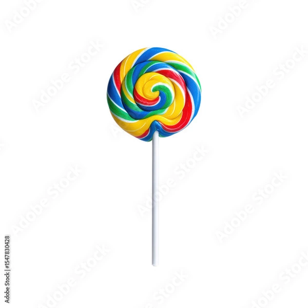 Fototapeta Colorful Swirled Lollipop Perfect for Sweet Treat and Candy Themes on transparent background